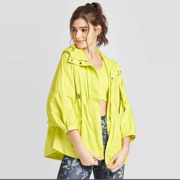 JoyLab Jackets & Blazers - JoyLab Yellow Zip-Up Windbreaker Water Resistant Poncho Size Small NEW